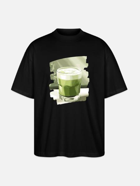 Matcha Latte Lover Thé vert - T-shirt bio Blaster 2.0 coupe oversize Stanley/Stella Unisexe - noir