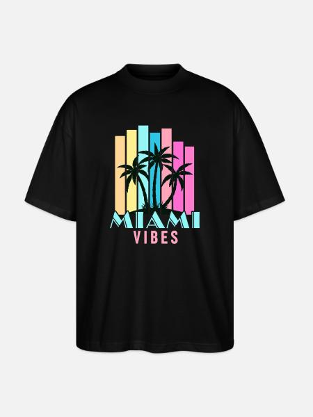 Miami Vibes - Stanley/Stella Oversized Unisex Organic T-shirt Blaster 2.0 - black