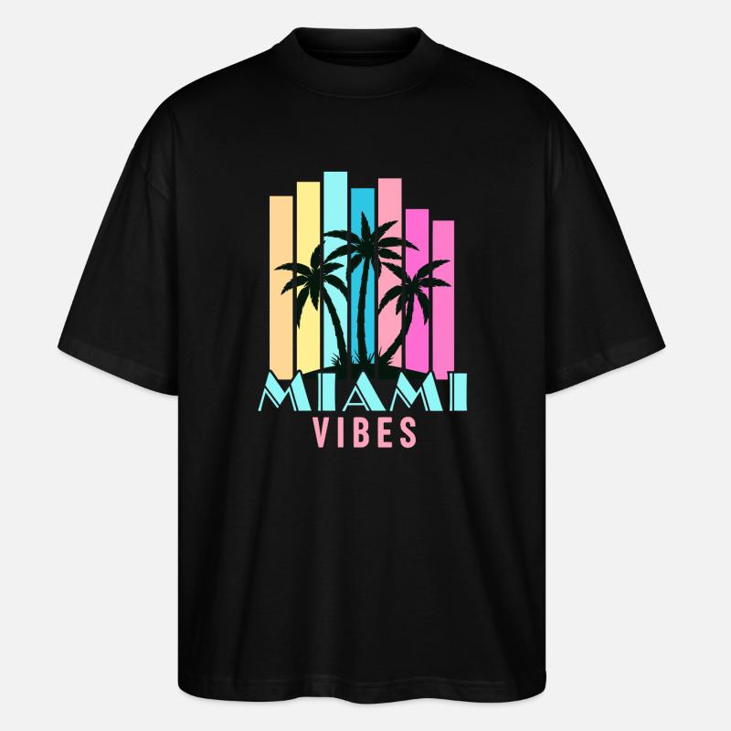 Vibrations de Miami - T-shirt bio Blaster 2.0 coupe oversize Stanley/Stella Unisexe - noir