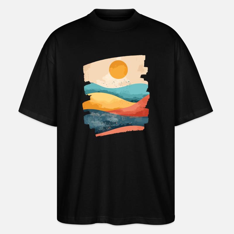 Sommer Sonne - Stanley/Stella Oversized Unisex Bio T-Shirt Blaster 2.0 - Schwarz