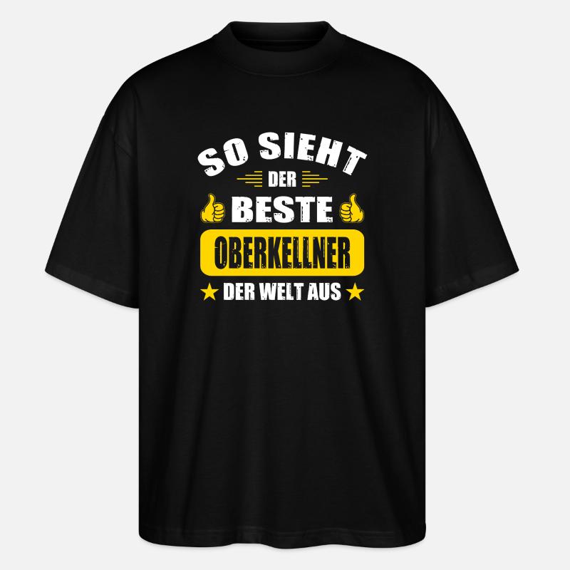 Kellner Geschenke Abschied Gastronomie - Stanley/Stella Oversized Unisex Bio T-Shirt Blaster 2.0 - Schwarz