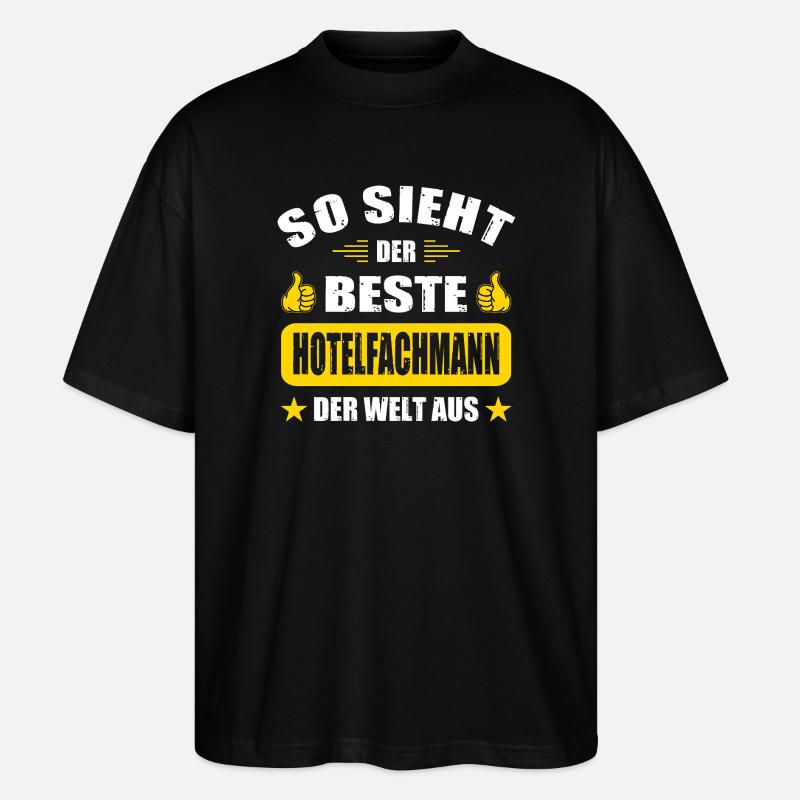 Hotelfachmann Abschluss Geschenke Abschied - Stanley/Stella Oversized Unisex Bio T-Shirt Blaster 2.0 - Schwarz