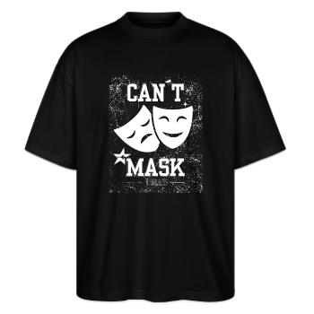 Can’t Mask Today – Neurodivergent Energy Drain - Stanley/Stella Oversized Unisex Bio T-Shirt Blaster 2.0 - Schwarz - Vorne - Alina (178cm) & Michal (187cm)