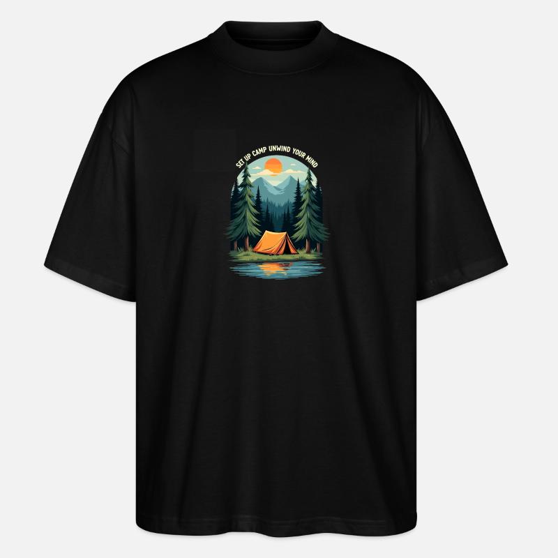 Camping Love - relax your mind - Stanley/Stella Oversized Unisex Organic T-shirt Blaster 2.0 - black