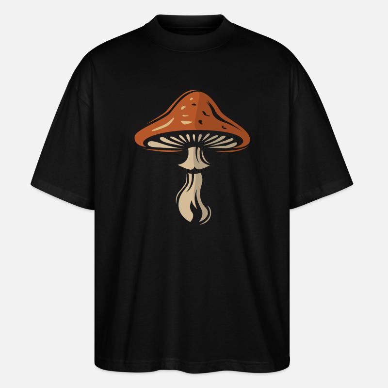 Toadstool Symbol - Nature and Mushrooms - Stanley/Stella Oversized Unisex Organic T-shirt Blaster 2.0 - black