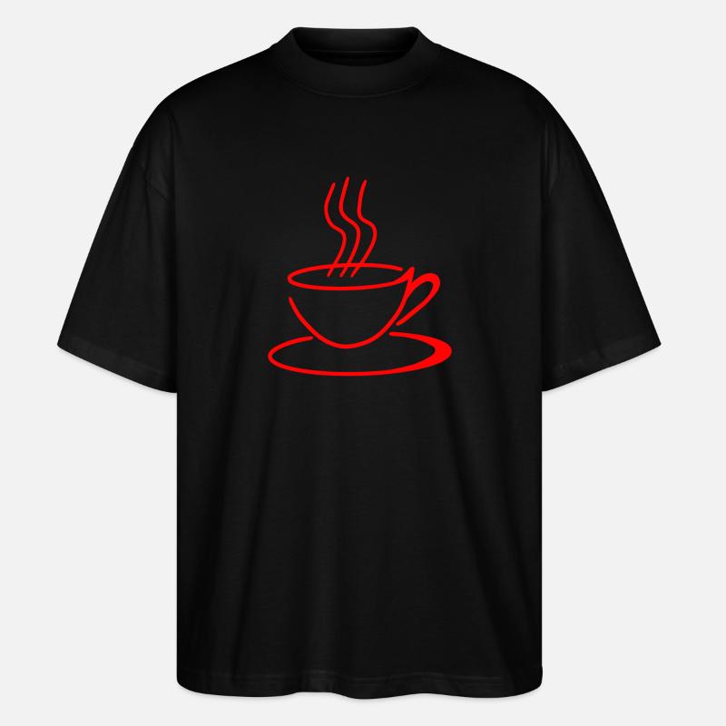 Minimalistischer und moderner Kaffee - Stanley/Stella Oversized Unisex Bio T-Shirt Blaster 2.0 - Schwarz