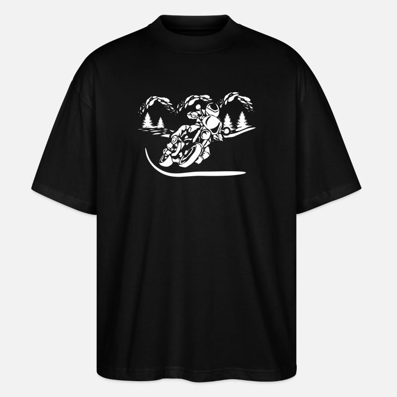 Silhouette de Moto Forêt - T-shirt bio Blaster 2.0 coupe oversize Stanley/Stella Unisexe - noir
