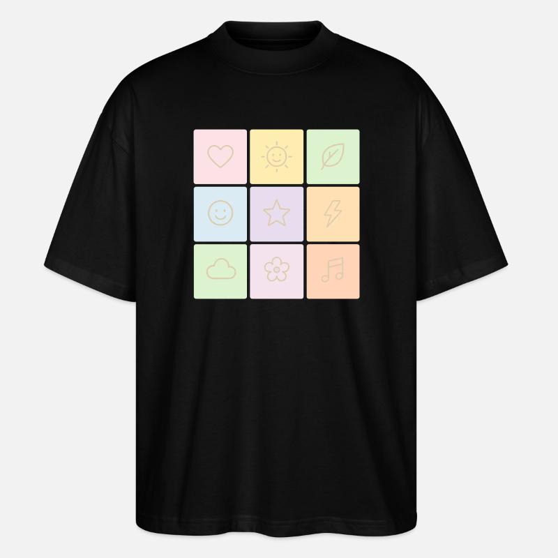 Pastel Bento Vibes - Stanley/Stella Oversized Unisex Organic T-shirt Blaster 2.0 - black