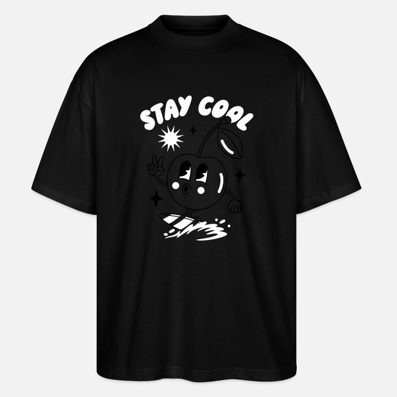 Bleib cool Sticker-Design - Stanley/Stella Oversized Unisex Bio T-Shirt Blaster 2.0 - Schwarz
