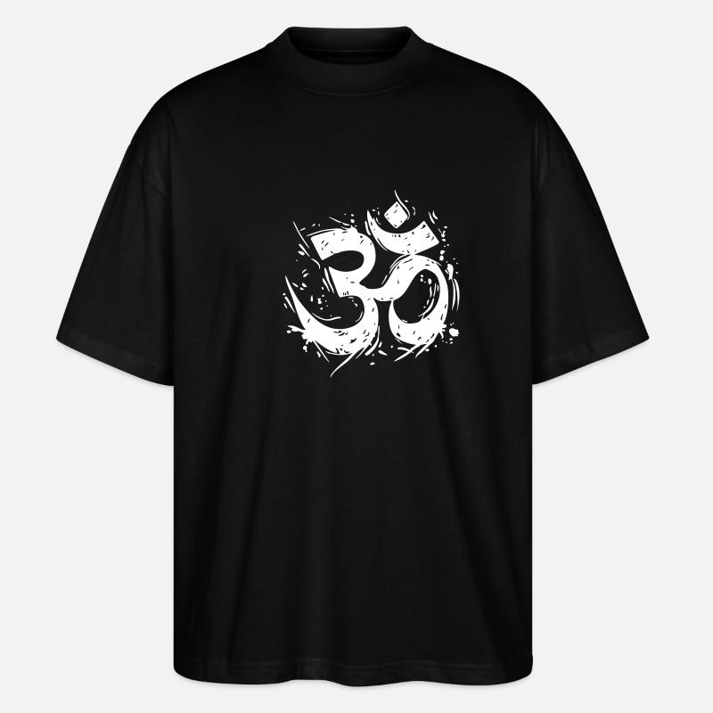 Om-Symbol im dynamischen Grunge-Design - Stanley/Stella Oversized Unisex Bio T-Shirt Blaster 2.0 - Schwarz