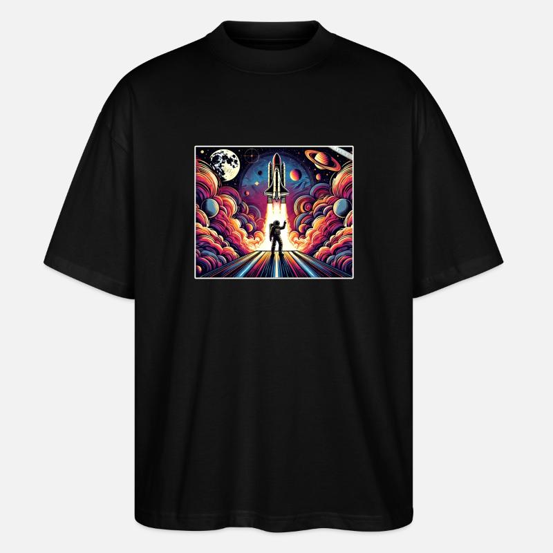 Astronaut Space Mission Design - Stanley/Stella Oversized Unisex Organic T-shirt Blaster 2.0 - black