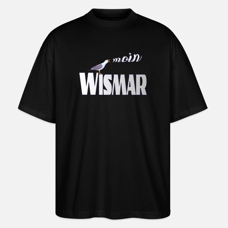 Wismar Möwe & Moin Ostsee - Stanley/Stella Oversized Unisex Bio T-Shirt Blaster 2.0 - Schwarz