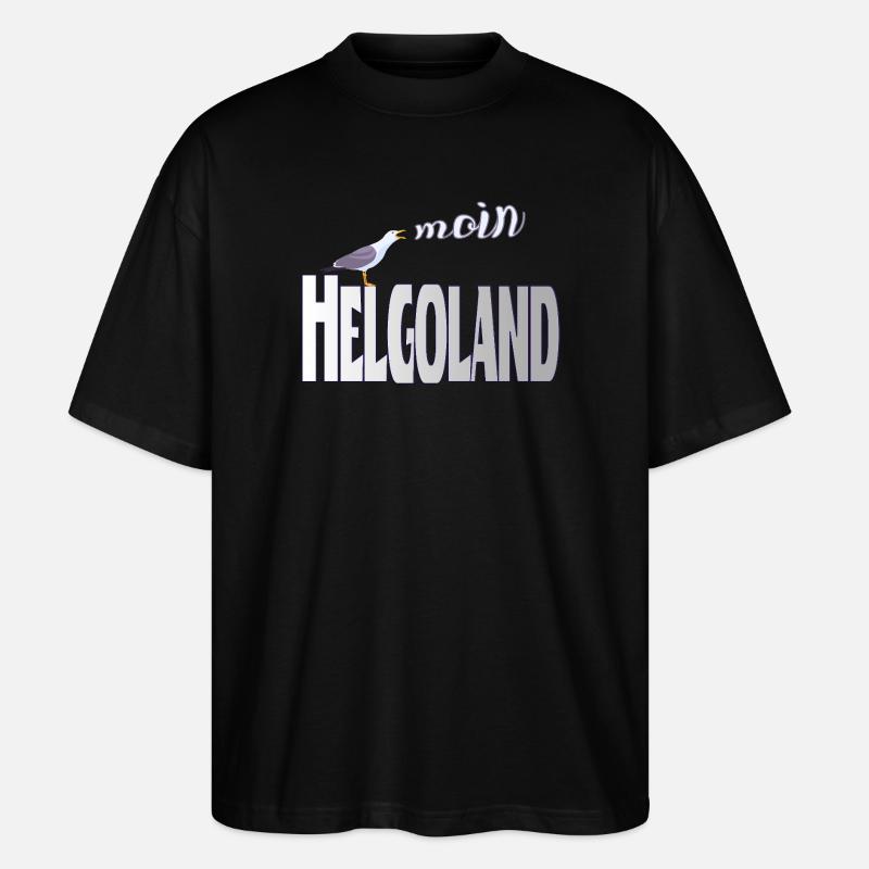 Helgoland Möwe & Moin Design - Stanley/Stella Oversized Unisex Bio T-Shirt Blaster 2.0 - Schwarz