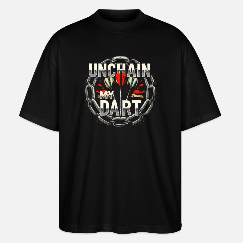 Darts Shirt unchain my dart - Stanley/Stella Oversized Unisex Bio T-Shirt Blaster 2.0 - Schwarz