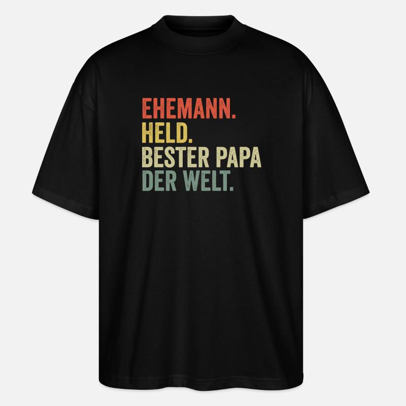 Bester Papa der Welt - Stanley/Stella Oversized Unisex Bio T-Shirt Blaster 2.0 - Schwarz