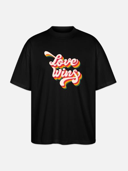 LGBTQ Pride Month - Love Wins - Stanley/Stella Oversized Unisex Organic T-shirt Blaster 2.0 - black