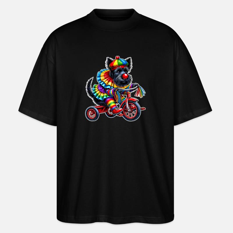 Clown Terrier auf Dreirad - Stanley/Stella Oversized Unisex Bio T-Shirt Blaster 2.0 - Schwarz