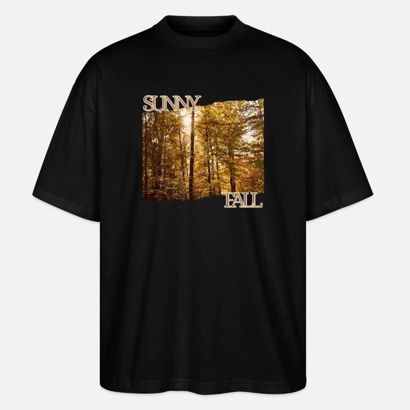 Sunny Fall - Herbstsonne im Wald - Stanley/Stella Oversized Unisex Bio T-Shirt Blaster 2.0 - Schwarz