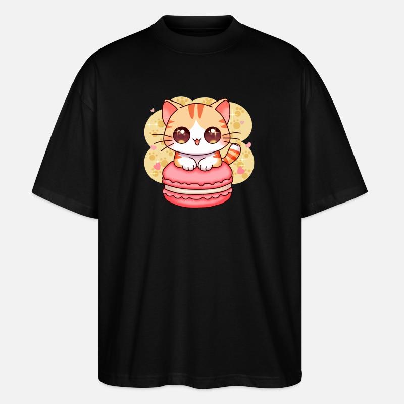 chibi cat - T-shirt bio Blaster 2.0 coupe oversize Stanley/Stella Unisexe - noir
