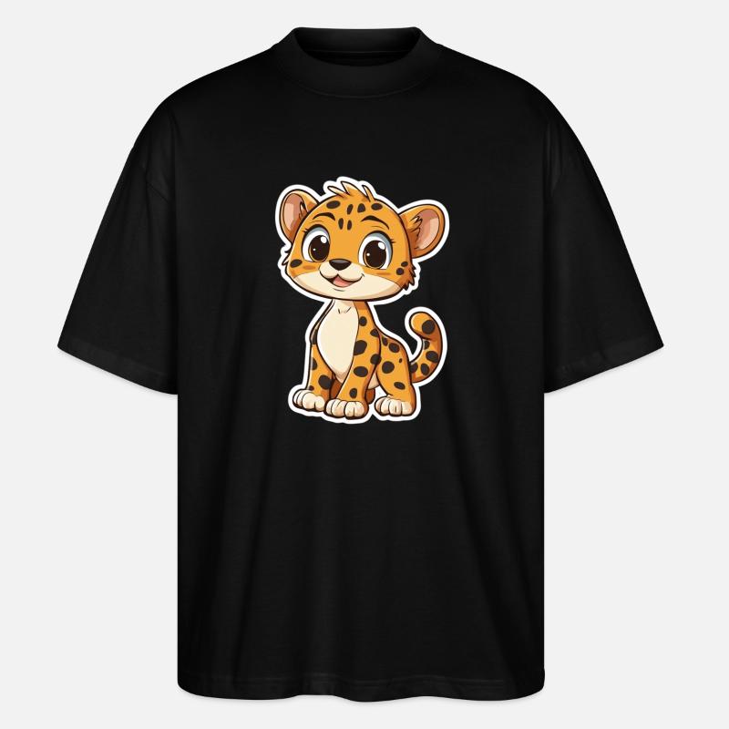 Guépard mignon - T-shirt bio Blaster 2.0 coupe oversize Stanley/Stella Unisexe - noir