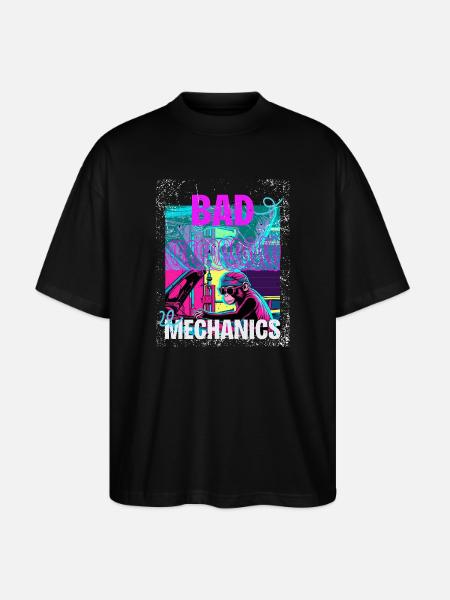 Bad Mechanics – Monkey Garage Style - Stanley/Stella Oversized Unisex Organic T-shirt Blaster 2.0 - black