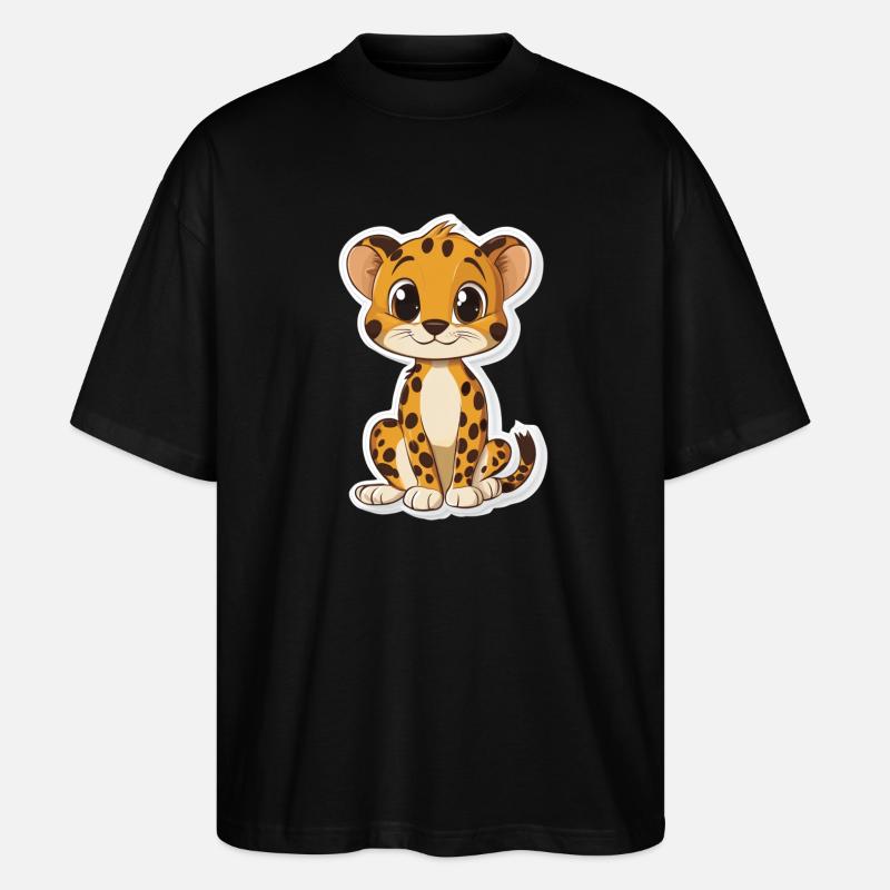 Süsser Gepard - Stanley/Stella Oversized Unisex Bio T-Shirt Blaster 2.0 - Schwarz