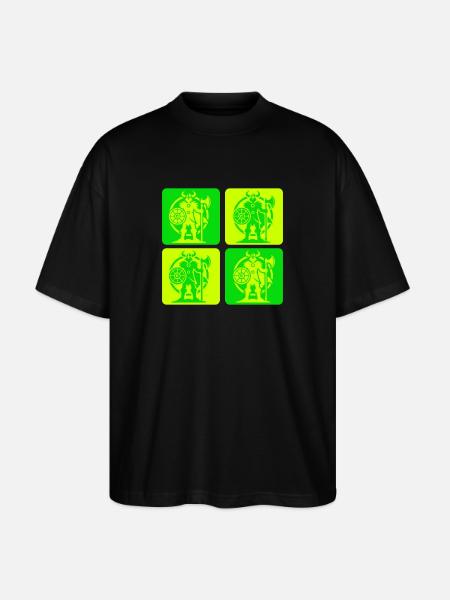 Norse Viking Silhouette - Stanley/Stella Oversized Unisex Organic T-shirt Blaster 2.0 - black