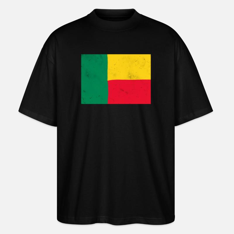 Drapeau du Bénin - T-shirt bio Blaster 2.0 coupe oversize Stanley/Stella Unisexe - noir