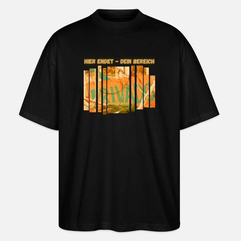 Hier endet dein Bereich - Stanley/Stella Oversized Unisex Bio T-Shirt Blaster 2.0 - Schwarz