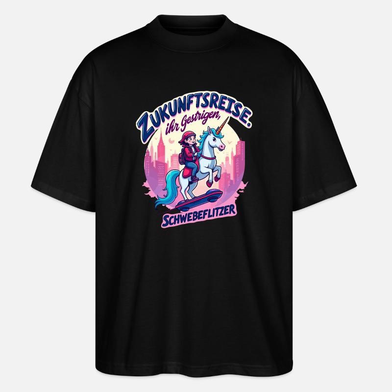 Zukunftritt mit Einhorn - Stanley/Stella Oversized Unisex Bio T-Shirt Blaster 2.0 - Schwarz