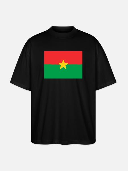 Flag of Burkina Faso - Stanley/Stella Oversized Unisex Organic T-shirt Blaster 2.0 - black