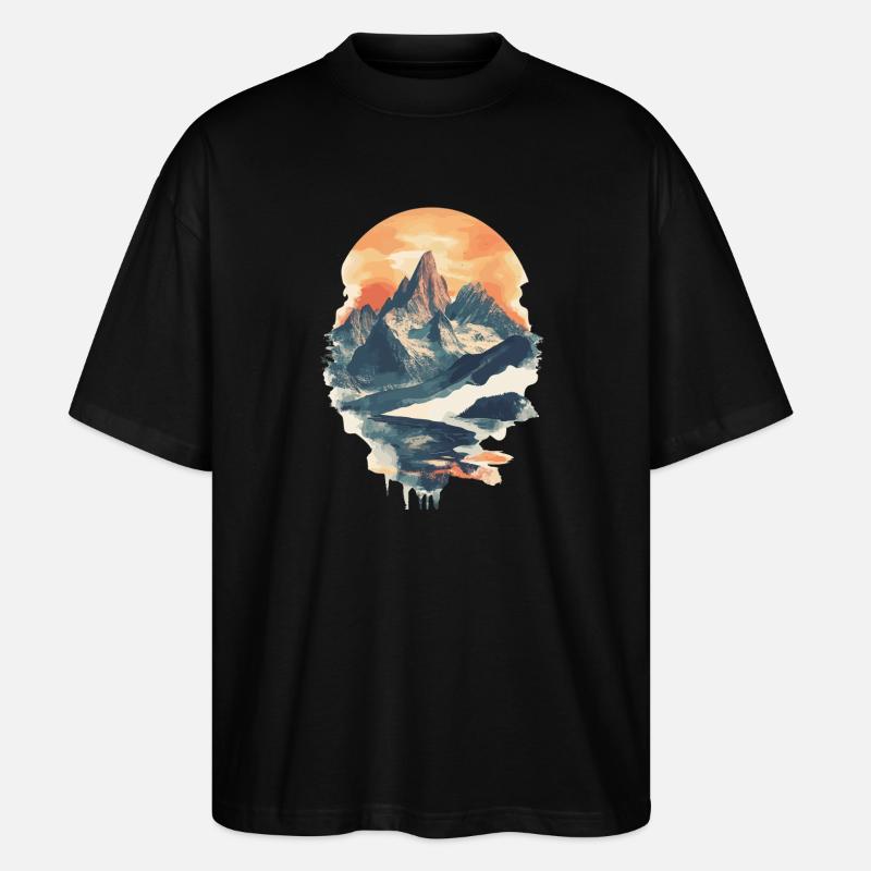 Berge Klettern Kletterer Wandern - Stanley/Stella Oversized Unisex Bio T-Shirt Blaster 2.0 - Schwarz