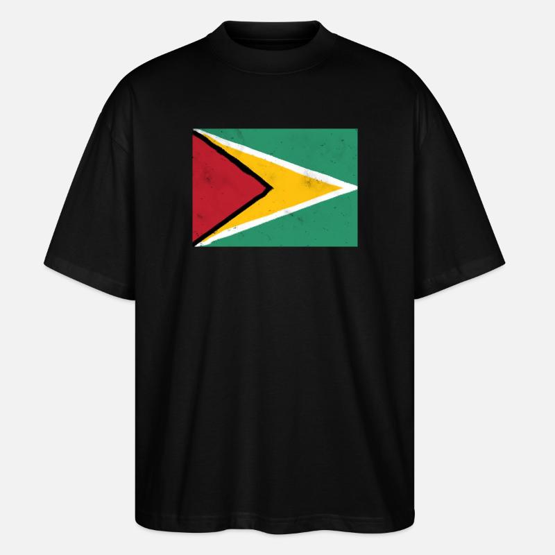 Drapeau du Guyana – Énergie dynamique - T-shirt bio Blaster 2.0 coupe oversize Stanley/Stella Unisexe - noir