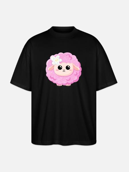 Cute Pink Sheep - Stanley/Stella Oversized Unisex Organic T-shirt Blaster 2.0 - black