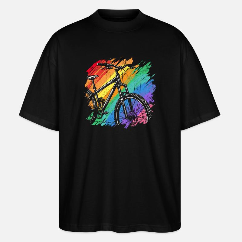 Impression d’art de vélo vibrant - T-shirt bio Blaster 2.0 coupe oversize Stanley/Stella Unisexe - noir