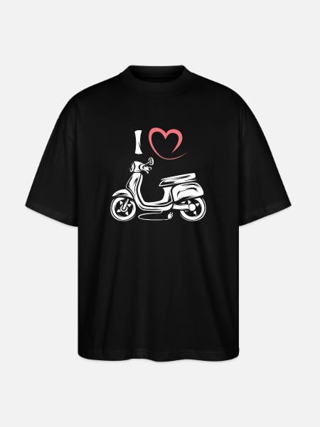 I Love Scooter - Electric Scooter Illustration - Stanley/Stella Oversized Unisex Organic T-shirt Blaster 2.0 - black