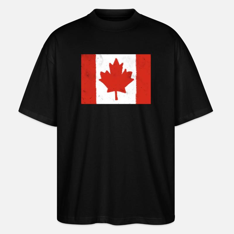 Drapeau du Canada - T-shirt bio Blaster 2.0 coupe oversize Stanley/Stella Unisexe - noir