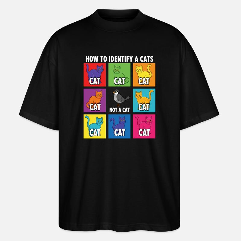 Cat Identification Guide - Stanley/Stella Oversized Unisex Organic T-shirt Blaster 2.0 - black