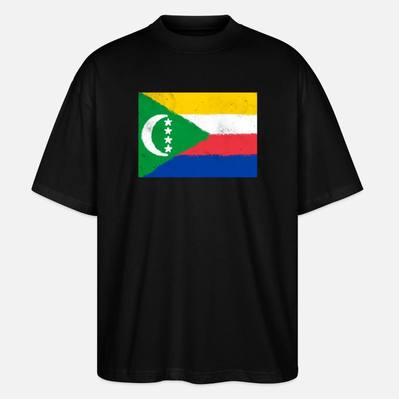 Flagge der Komoren - Stanley/Stella Oversized Unisex Bio T-Shirt Blaster 2.0 - Schwarz