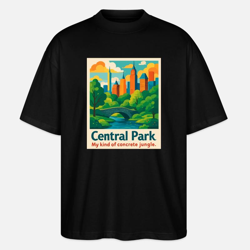 Ambiance de Central Park - T-shirt bio Blaster 2.0 coupe oversize Stanley/Stella Unisexe - noir