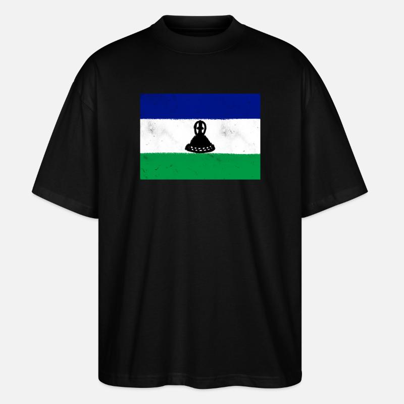 Drapeau du Lesotho - T-shirt bio Blaster 2.0 coupe oversize Stanley/Stella Unisexe - noir