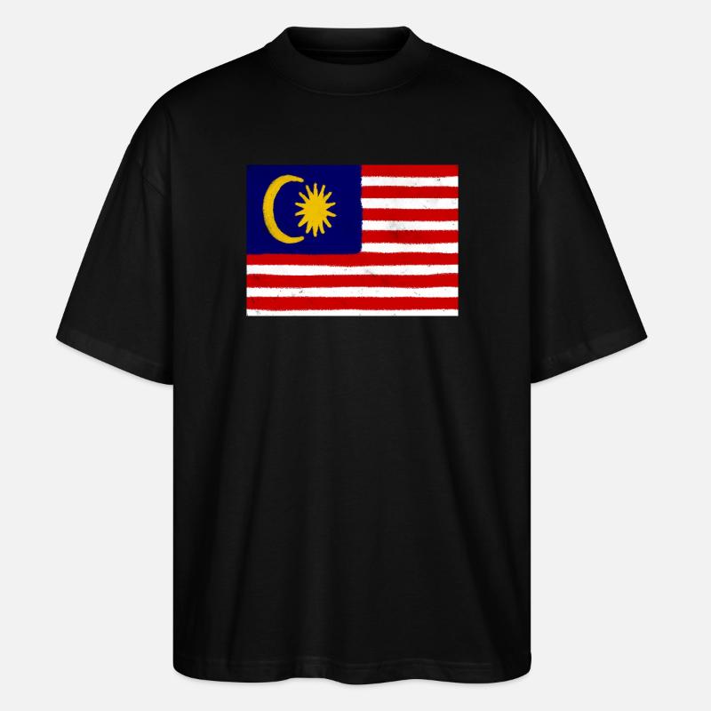 Drapeau de la Malaisie - T-shirt bio Blaster 2.0 coupe oversize Stanley/Stella Unisexe - noir