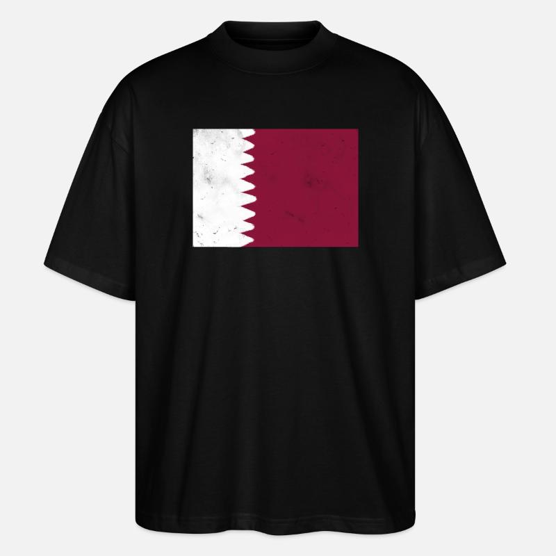 Drapeau du Qatar - T-shirt bio Blaster 2.0 coupe oversize Stanley/Stella Unisexe - noir
