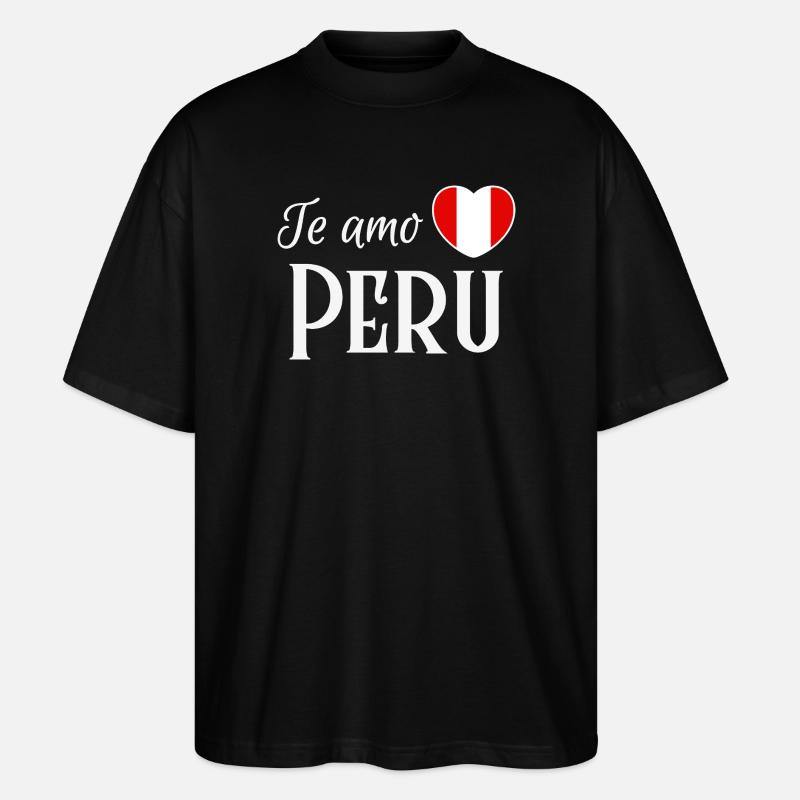 Ich liebe dich, Peru, peruanischer Stolz - Stanley/Stella Oversized Unisex Bio T-Shirt Blaster 2.0 - Schwarz