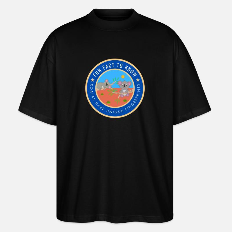 Koalas have unique fingerprints - Stanley/Stella Oversized Unisex Organic T-shirt Blaster 2.0 - black