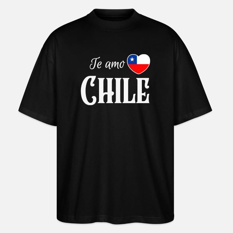 I love Chile, Chilean pride - Stanley/Stella Oversized Unisex Organic T-shirt Blaster 2.0 - black
