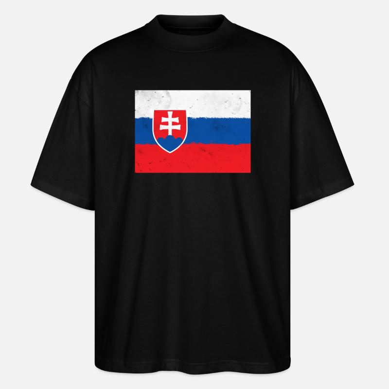 Drapeau de la Slovaquie - T-shirt bio Blaster 2.0 coupe oversize Stanley/Stella Unisexe - noir