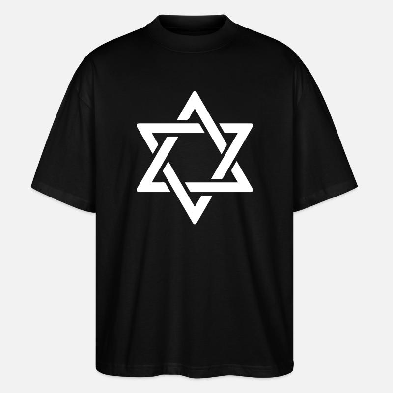 Étoile de David en blanc - T-shirt bio Blaster 2.0 coupe oversize Stanley/Stella Unisexe - noir