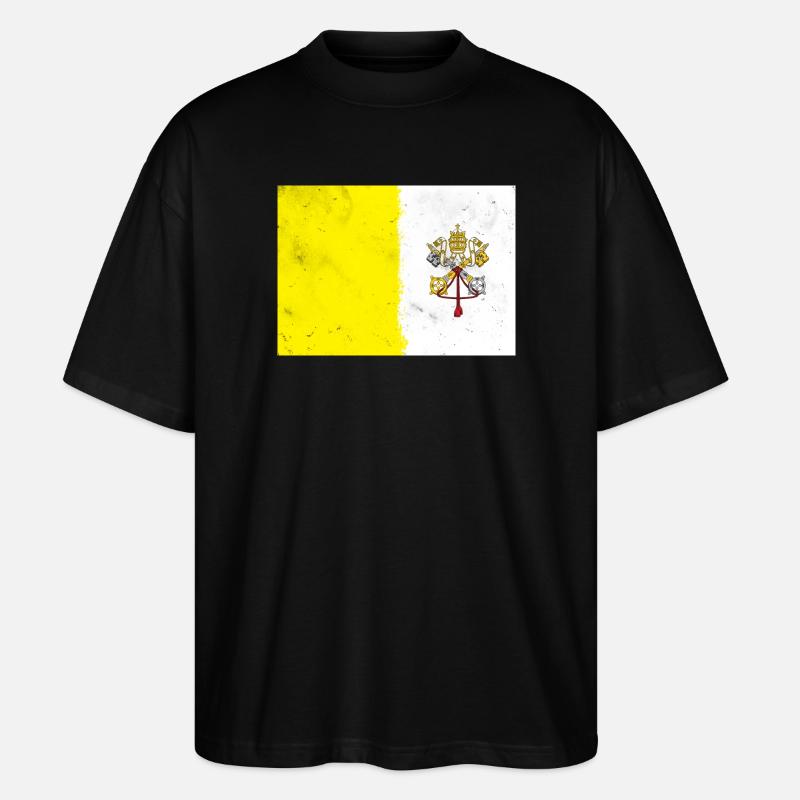Drapeau du Vatican - T-shirt bio Blaster 2.0 coupe oversize Stanley/Stella Unisexe - noir