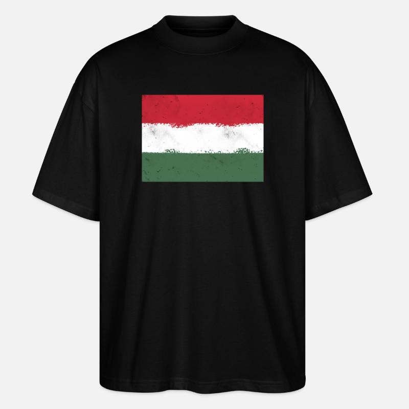 Drapeau de la Hongrie - T-shirt bio Blaster 2.0 coupe oversize Stanley/Stella Unisexe - noir